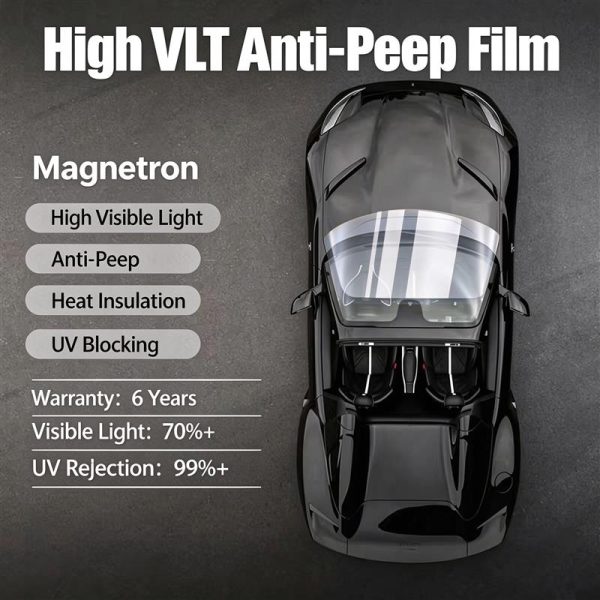 High Visible Light Transmittance Magnetron Sputtered Metal Film, New Solar Window Tint, Heat Insulation Anti-Peep Car Window Film Wholesale In Stock