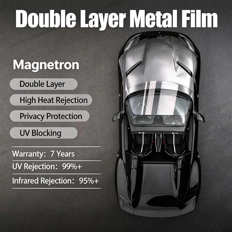 28f2f883704440948cac6b190ec5cf01.jpg Double Layer Magnetron Sputtered Metal Window Film, High Heat Rejection Privacy UV Block Car Solar Tint Factory Wholesale Ready Stock