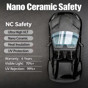 Ultra High VLT Nano Ceramic Safety Film, Car Solar Window Tint, Heat Insulation UV Protection Glass Window Film Wholesale
