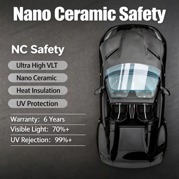 Ultra High VLT Nano Ceramic Safety Film, Car Solar Window Tint, Heat Insulation UV Protection Glass Window Film Wholesale