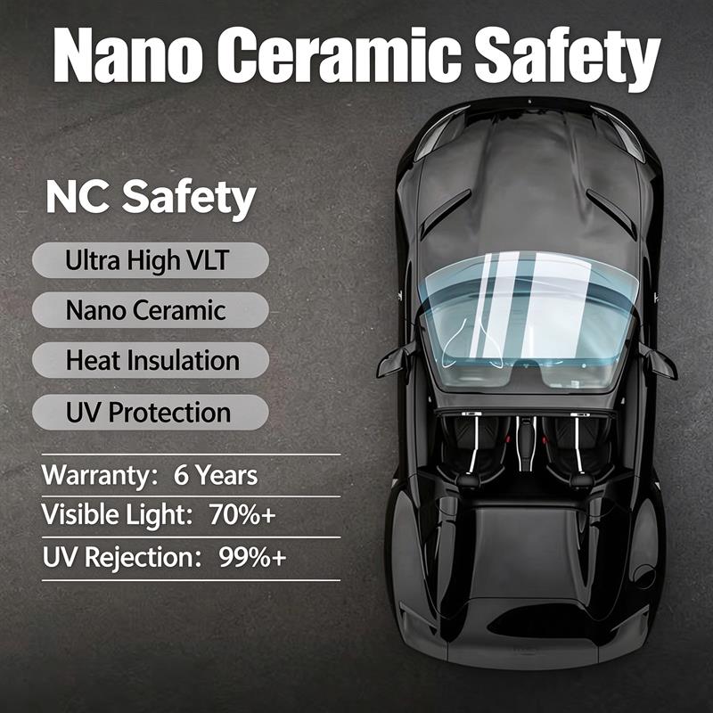 Ultra High VLT Nano Ceramic Safety Film, Car Solar Window Tint, Heat Insulation UV Protection Glass Window Film Wholesale