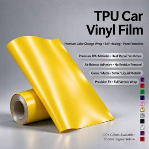 Gloss Signal Yellow TPU Car Vinyl Film | Vibrant High-Visibility Yellow Wrap