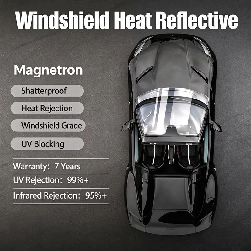 Ultra High VLT Magnetron Heat Reflective Film, Heat Insulation Shatterproof Windshield Tint, UV Block Solar Heat Rejection Car Window Film Wholesale