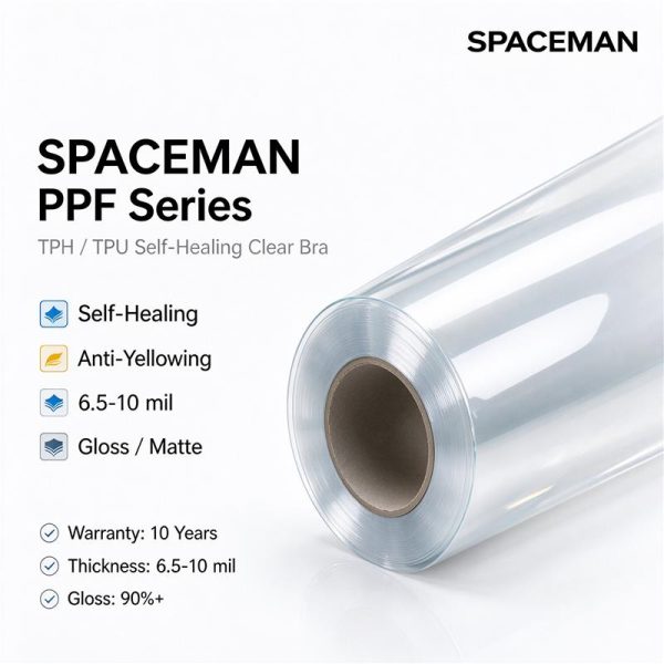 Spaceman PPF Series | TPH & TPU Paint Protection Film, Self‑Healing Clear Bra, 6.5Mil‑10Mil, Gloss / Matte / Black / Sunroof Options