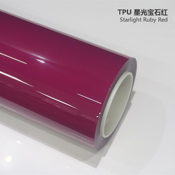 Gloss Ferrari Red TPU Car Vinyl Film | Glossy Sporty Color Change Paint Protection