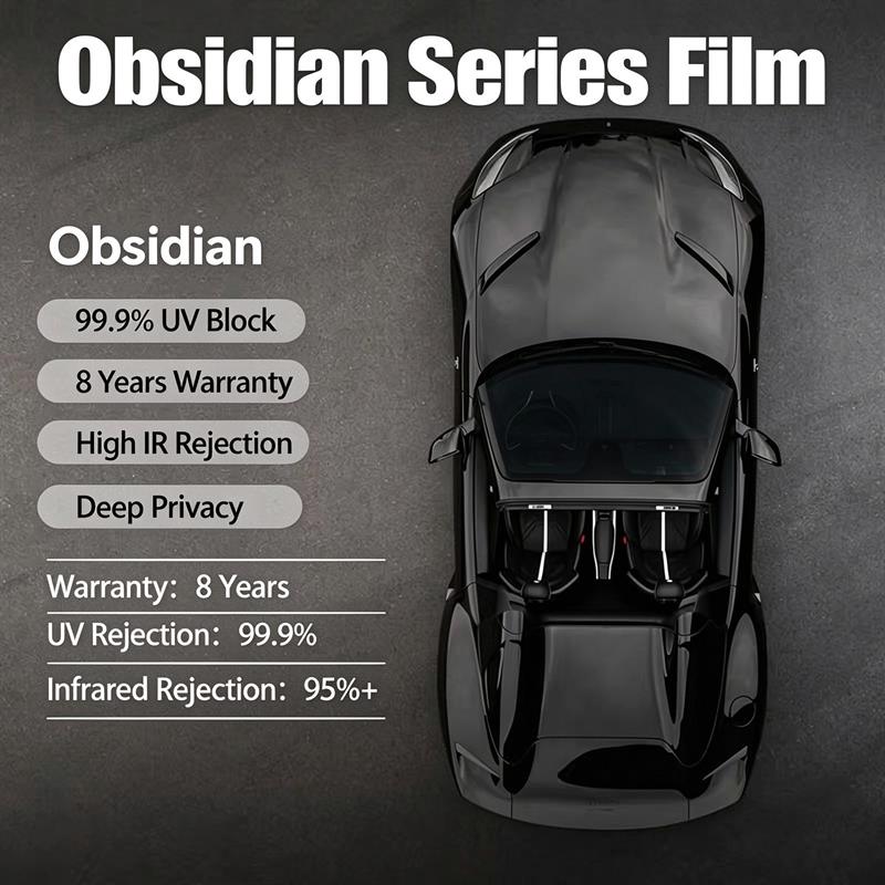 EASTMAM Obsidian Series Auto Window Solar Film, Model 15/35/50, 99.9% UV Block High IR Rejection 2mil Car Window Tint 8‑Year Warranty Factory Wholesale Ready‑Stock