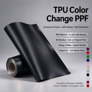 Super Matte Black TPU Car Vinyl Film | Scratch-Resistant Full Vehicle Wrap