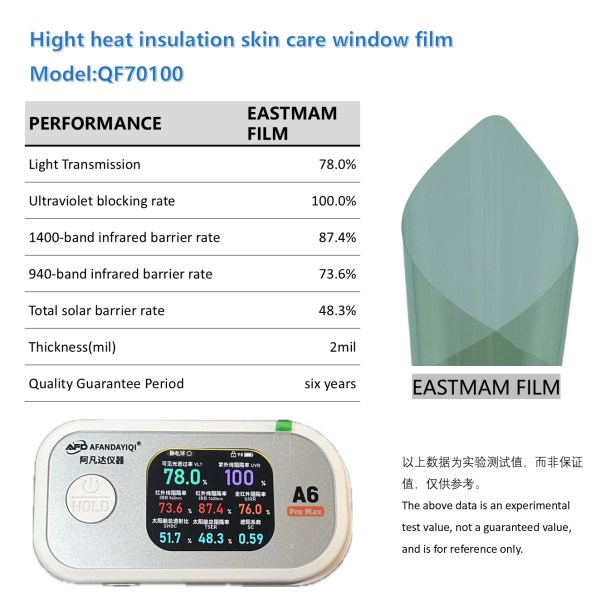 UV400 High Heat Rejection Skin Care Car Window Tint QF Model Solar UV Block Film Factory Wholesale Ready Stock