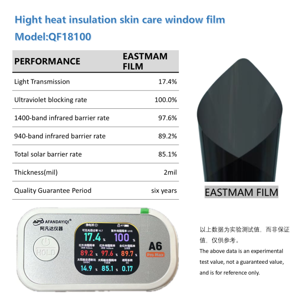 UV400 High Heat Rejection Skin Care Car Window Tint QF Model Solar UV Block Film Factory Wholesale Ready Stock