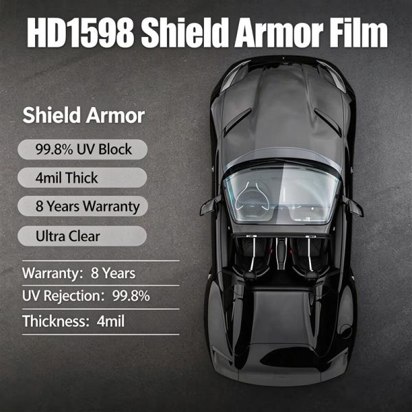 Ultra High Transparency Magnetron Shielding Car Window Film HD1598, 4mil Eastman Solar Tint, 99.8% UV Block, 8 Years Warranty Wholesale