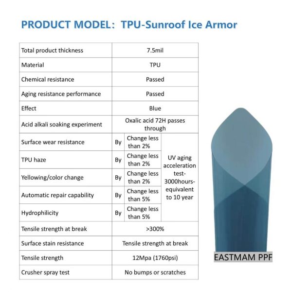 EASTMAM TPU PPF Paint Protection Film Roll — Self-Healing Gloss Clear / Matte / Black, Anti-Yellowing Stone Chip & Scratch Shield, 6.5–10 mil | TPH / TPU / PCU Series