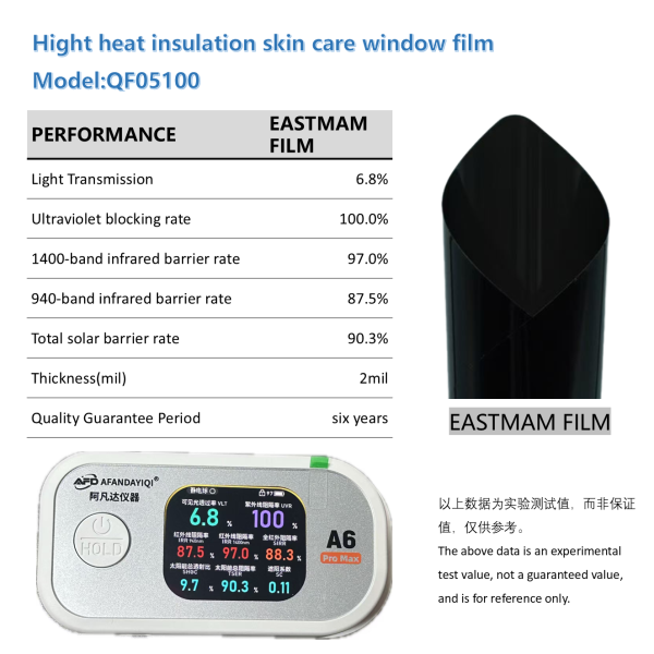 UV400 High Heat Rejection Skin Care Car Window Tint QF Model Solar UV Block Film Factory Wholesale Ready Stock