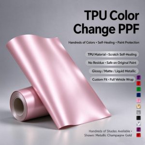 Ice Berry Pink TPU Car Vinyl Film | Soft Satin Pink Self-Healing Car Wrap