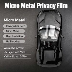 Ultra High VLT Magnetron Sputtered Micro Metal Film, Heat Insulation Privacy Anti Peep Car Solar Window Tint Factory Wholesale Ready Stock
