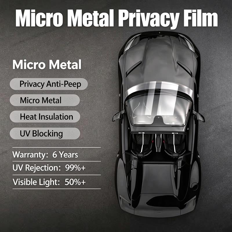 Ultra High VLT Magnetron Sputtered Micro Metal Film, Heat Insulation Privacy Anti Peep Car Solar Window Tint Factory Wholesale Ready Stock