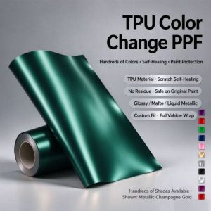 Metallic Emerald Green TPU Car Vinyl Film | Luxury Deep Green Car Wrap