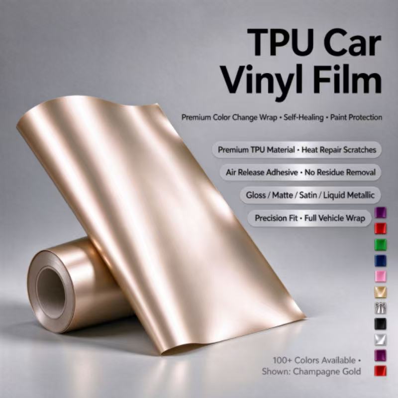 90a53ed02d824ec8a95dfedca2b167c4.jpg Metallic Champagne Gold TPU Car Vinyl Film | Luxury Satin Gold Auto Wrap