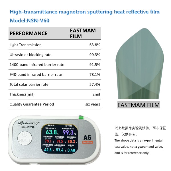 Ultra High VLT Magnetron Heat Reflective Film, Heat Insulation Shatterproof Windshield Tint, UV Block Solar Heat Rejection Car Window Film Wholesale