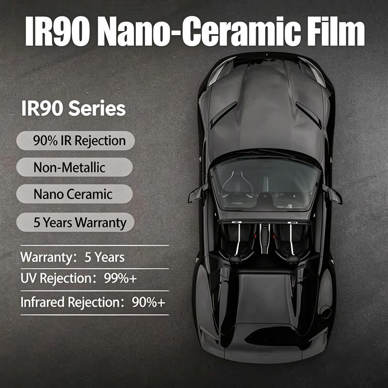 bace4cbfe7694e2eb5fdff4e875ad258.jpg IR90 Nano‑Ceramic High Thermal Insulation Car Window Film, 2mil Non‑Metallic Solar Tint, 5‑Year Warranty Wholesale