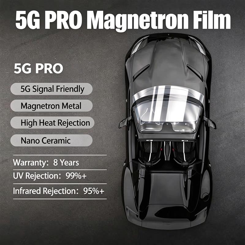 bbec96427a344638a4a1f3b41b4e9701.jpg 5G PRO Magnetron Sputtered Metal Film, Nano Ceramic Windshield & Side Window Tint, High Heat Rejection Full Car Window Film Factory Wholesale