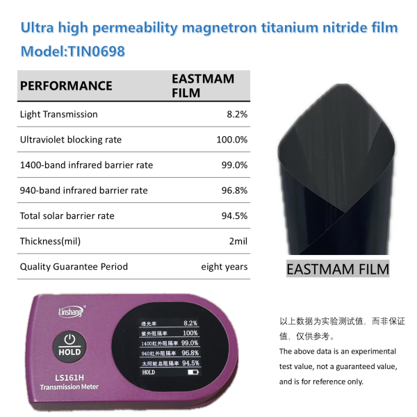 Ultra High VLT Titanium Nitride Ceramic Film, New Solar Skin Care UV Protection Car Window Tint Wholesale Ready Stock